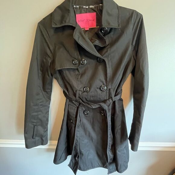 Betsey Johnson Jackets & Blazers - Betsey Johnson Black Belted Coat size M